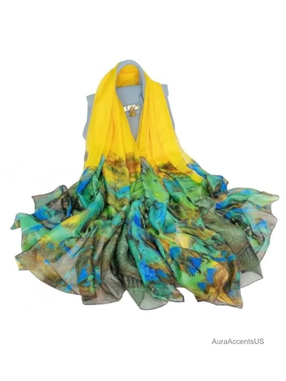 Large Silk Feeling Scarf Fashion Shawl Wrap Sun Protection